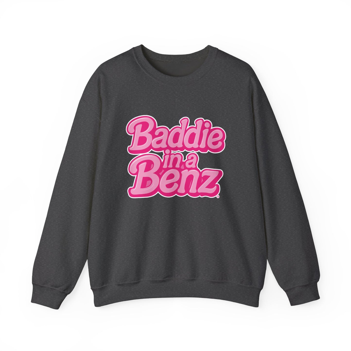 Baddie in a Benz™ Cozy Unisex Crewneck Sweatshirt | Pink Logo