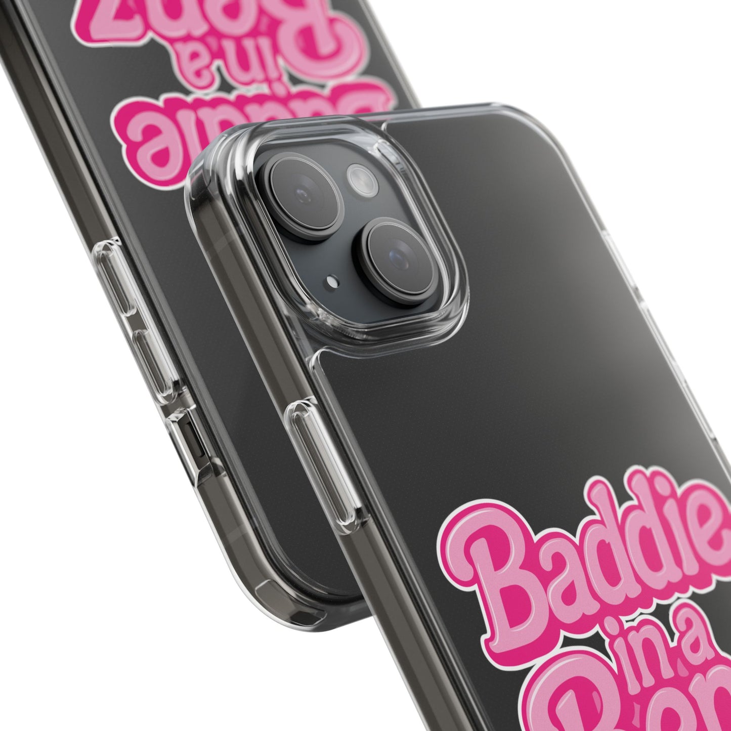 Baddie in a Benz™ Clear Phone Case, Trendy Phone Cover, Fashion Statement | Pink Aesthetic Accessory