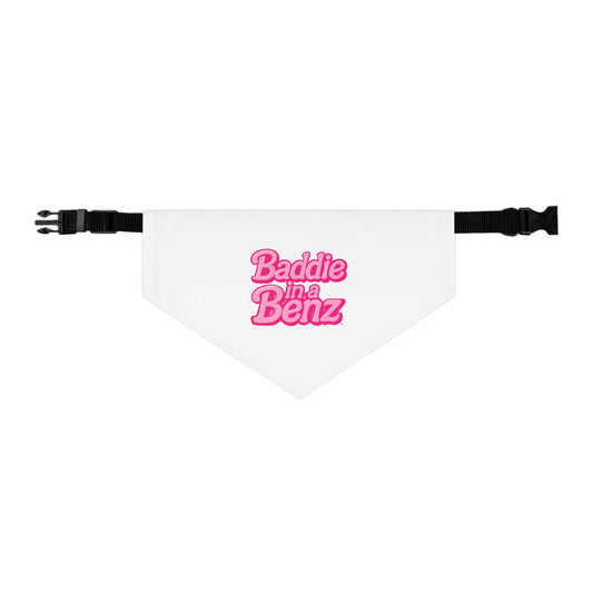 Baddie in a Benz™ Pet Bandana Collar | Pink Baddie Logo