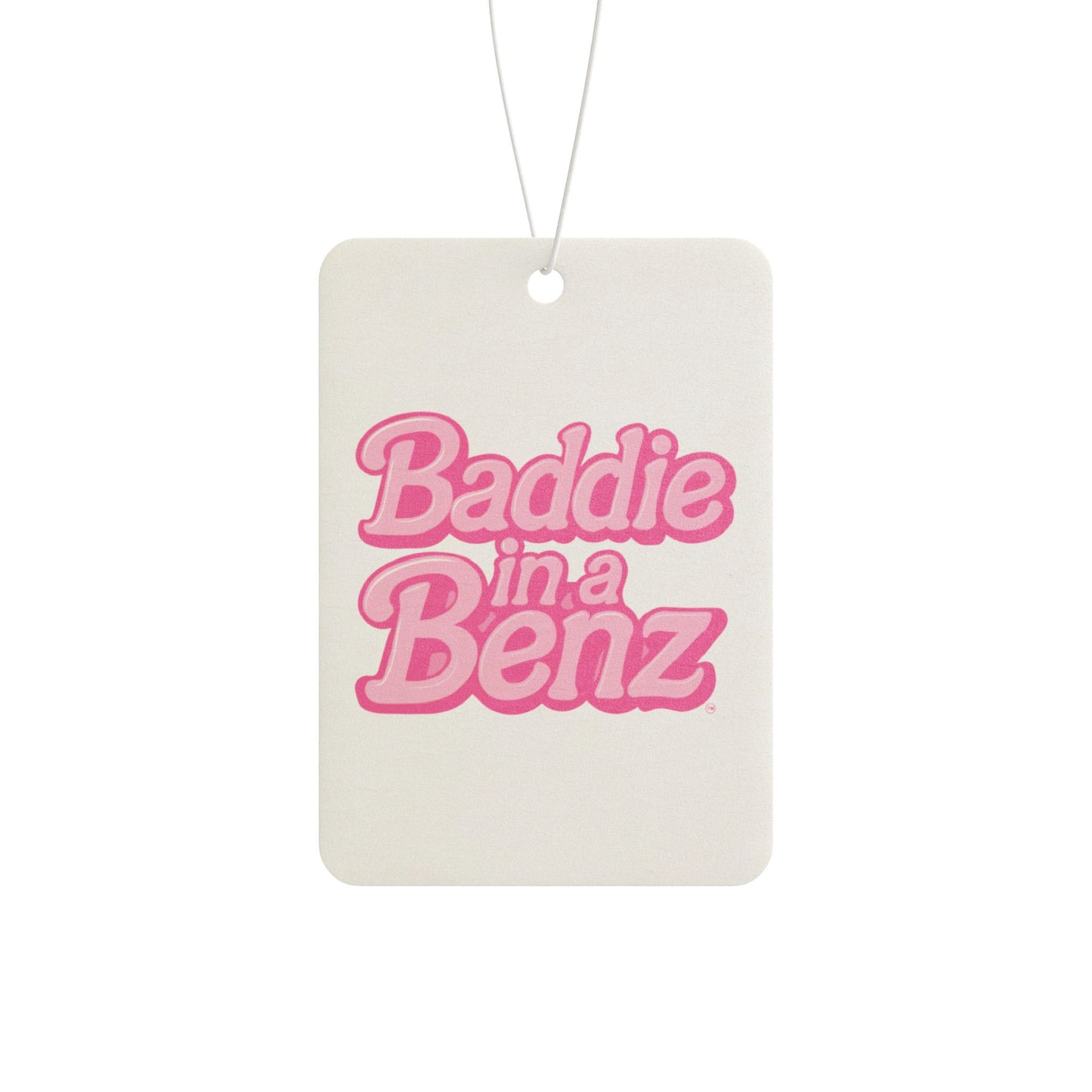 Baddie in a Benz™ | Car Air Freshener, Scented Car Tag, Car Accessory, Pink Air Freshener