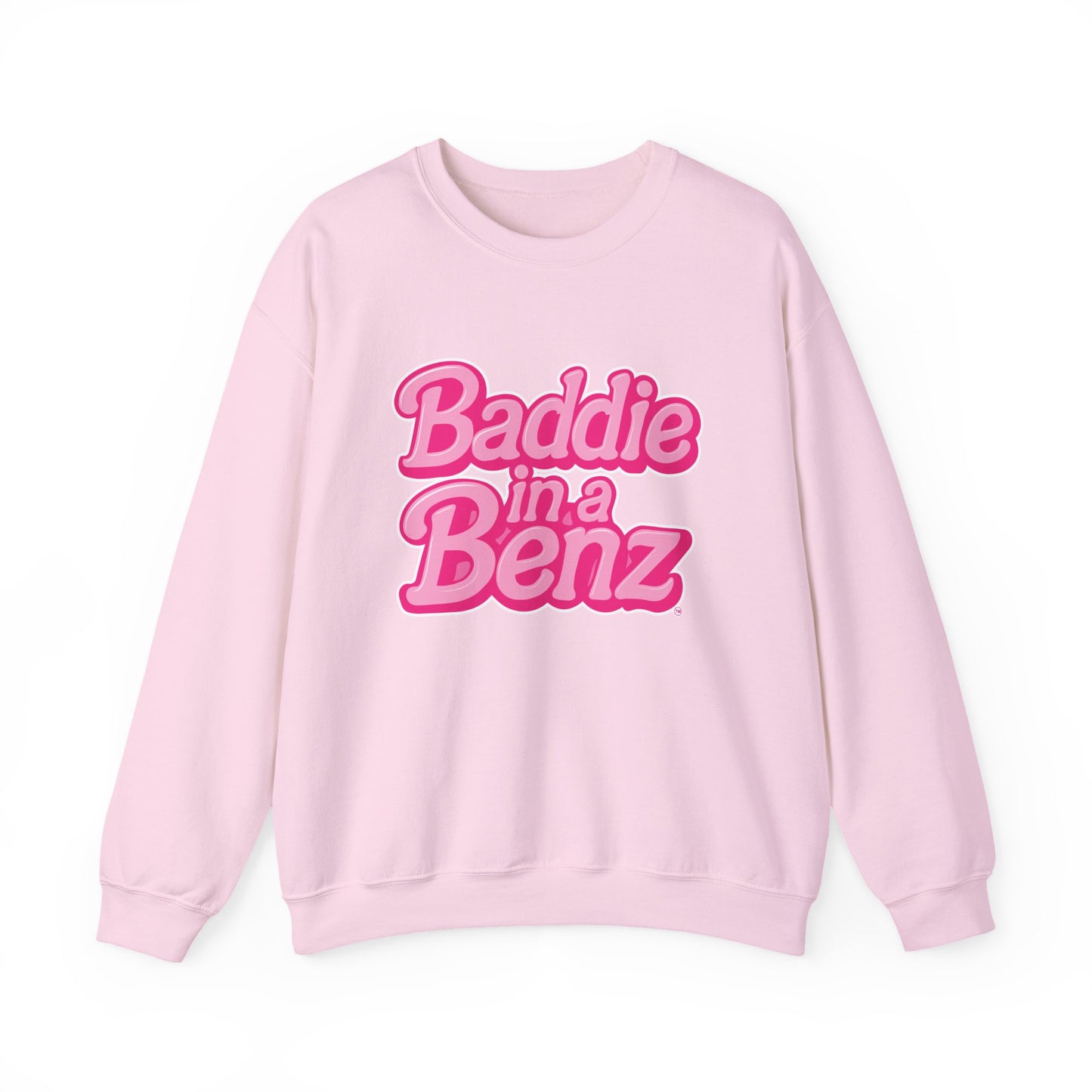 Baddie in a Benz™ Cozy Unisex Crewneck Sweatshirt | Pink Logo