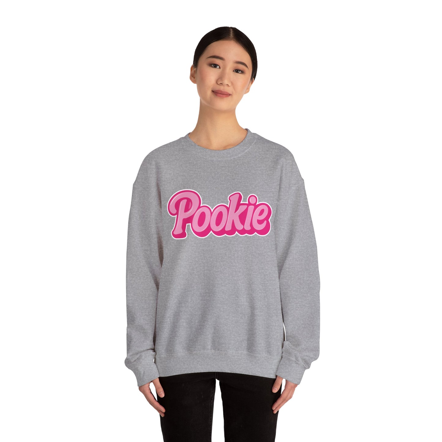Pookie | Baddie in a Benz™ Cozy Unisex Crewneck Sweatshirt | PINK LOGO