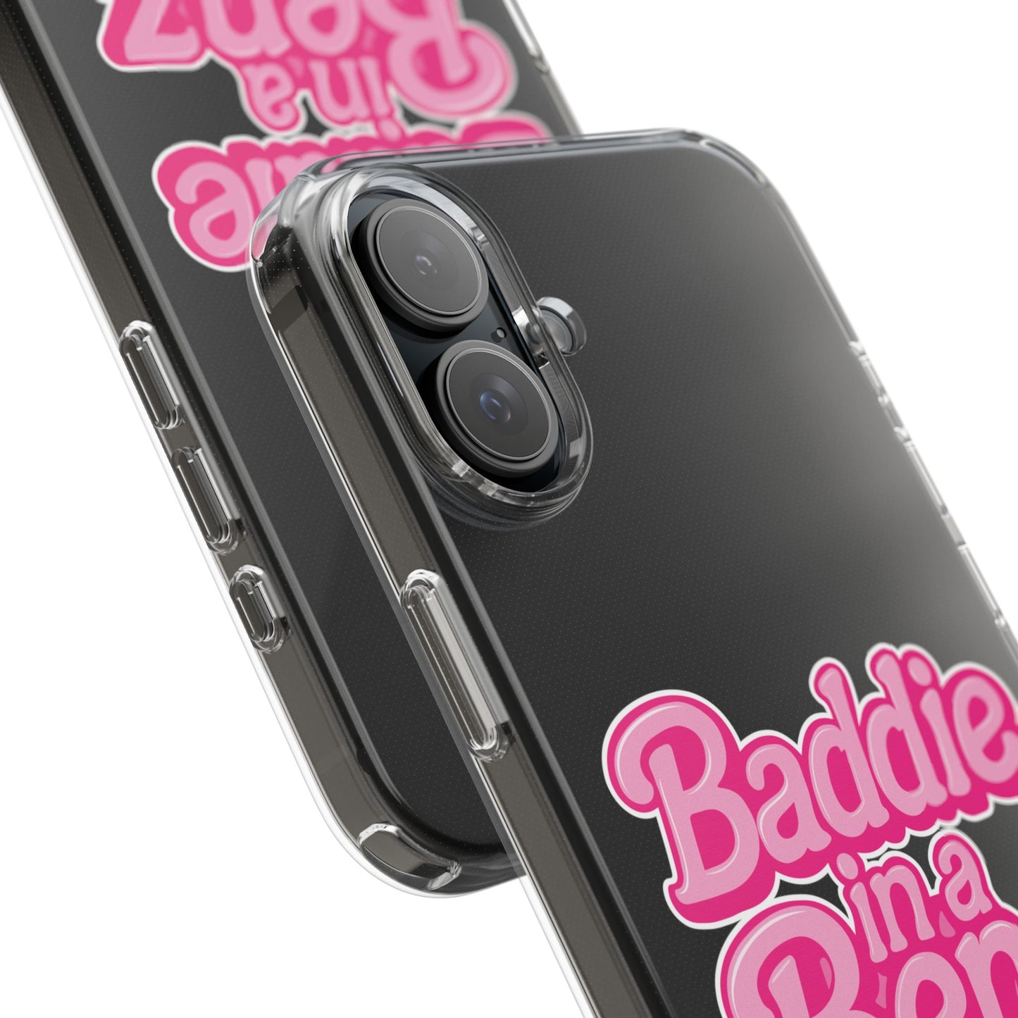 Baddie in a Benz™ Clear Phone Case, Trendy Phone Cover, Fashion Statement | Pink Aesthetic Accessory