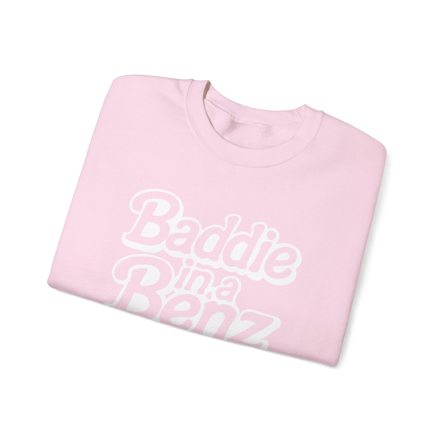 Baddie in a Benz™ | Cozy Unisex Crewneck Sweatshirt | White Logo