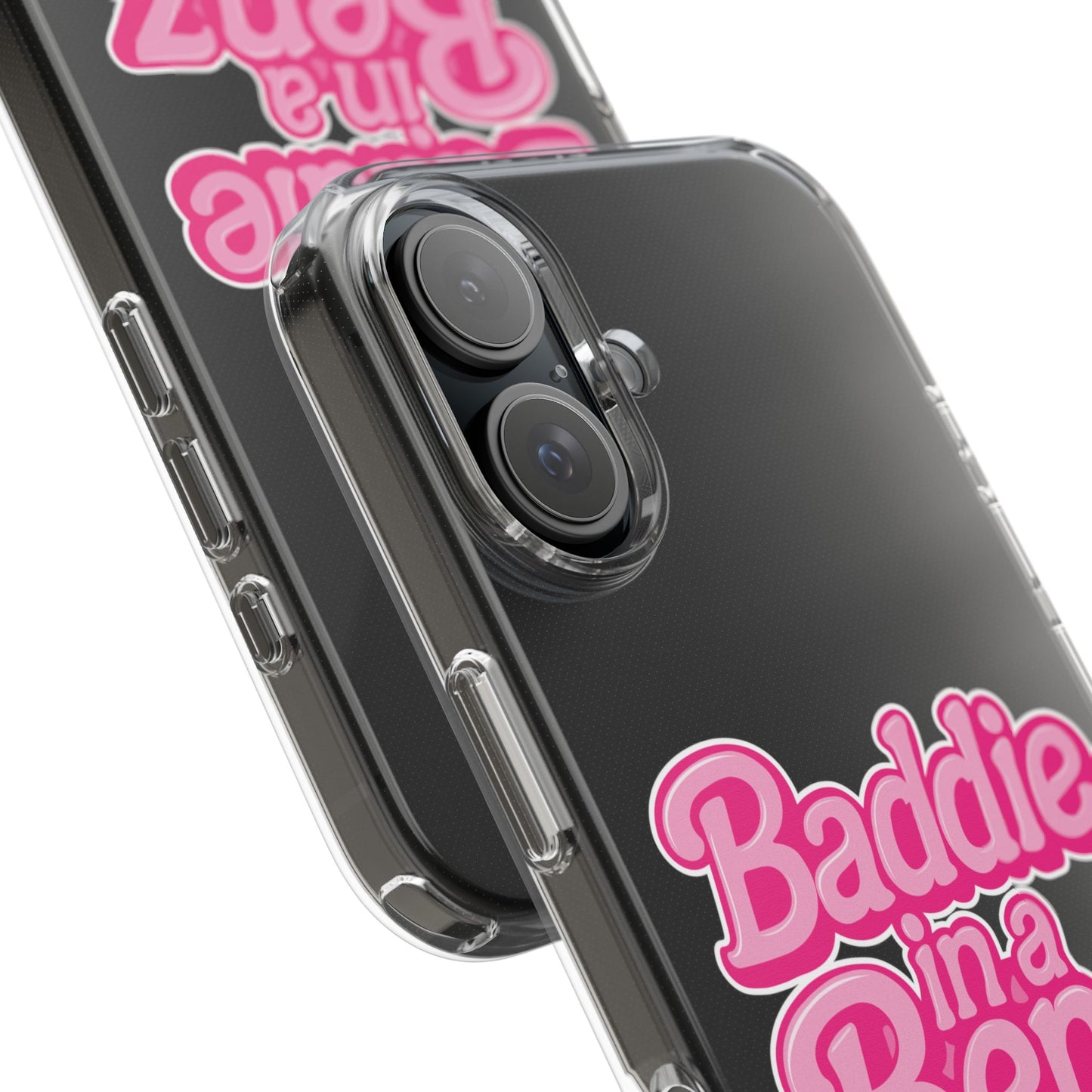Baddie in a Benz™ Clear Phone Case, Trendy Phone Cover, Fashion Statement | Pink Aesthetic Accessory