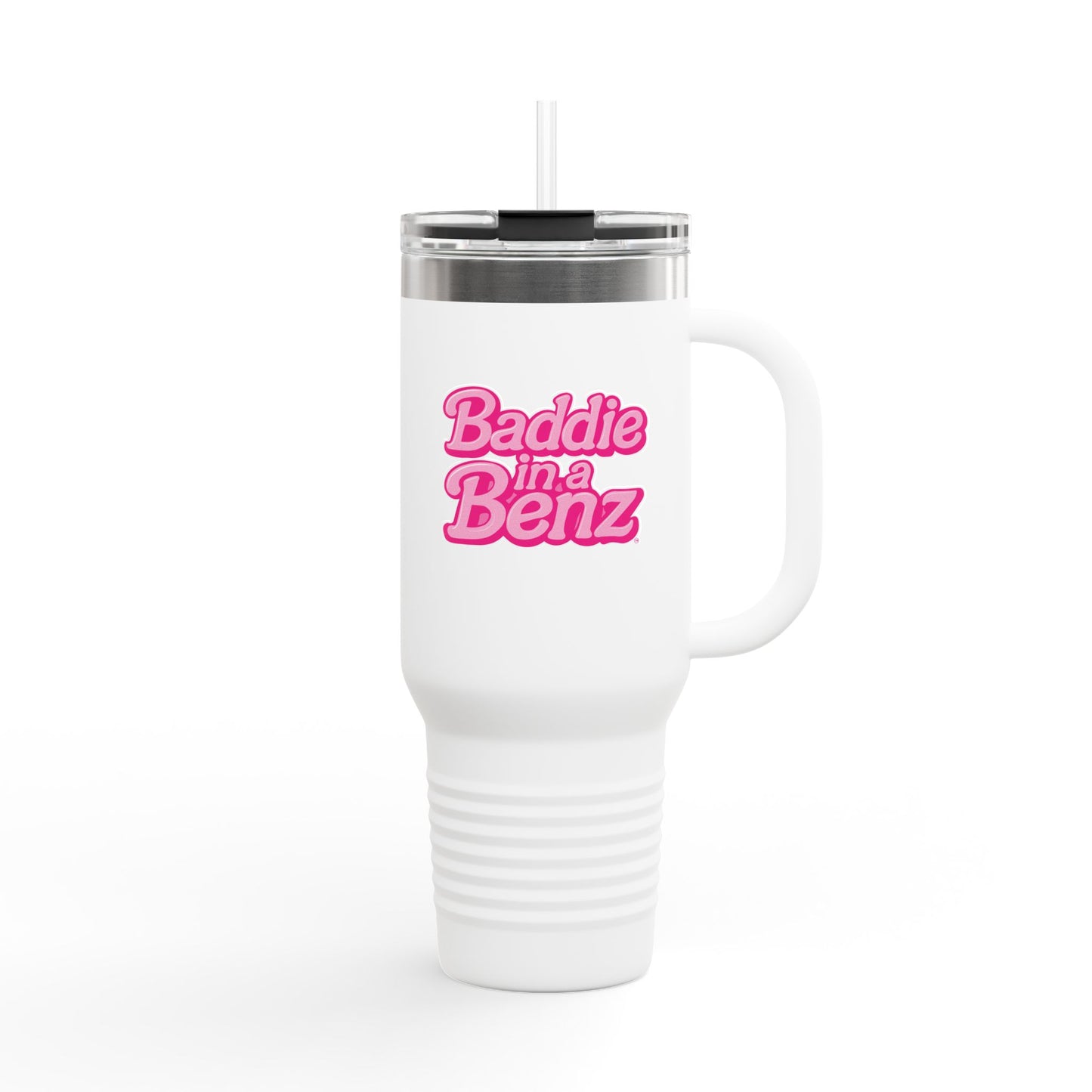 Baddie in a Benz™ Travel Tumbler | 40oz Insulated Cup | Stylish Pink Emotional Support Tumbler