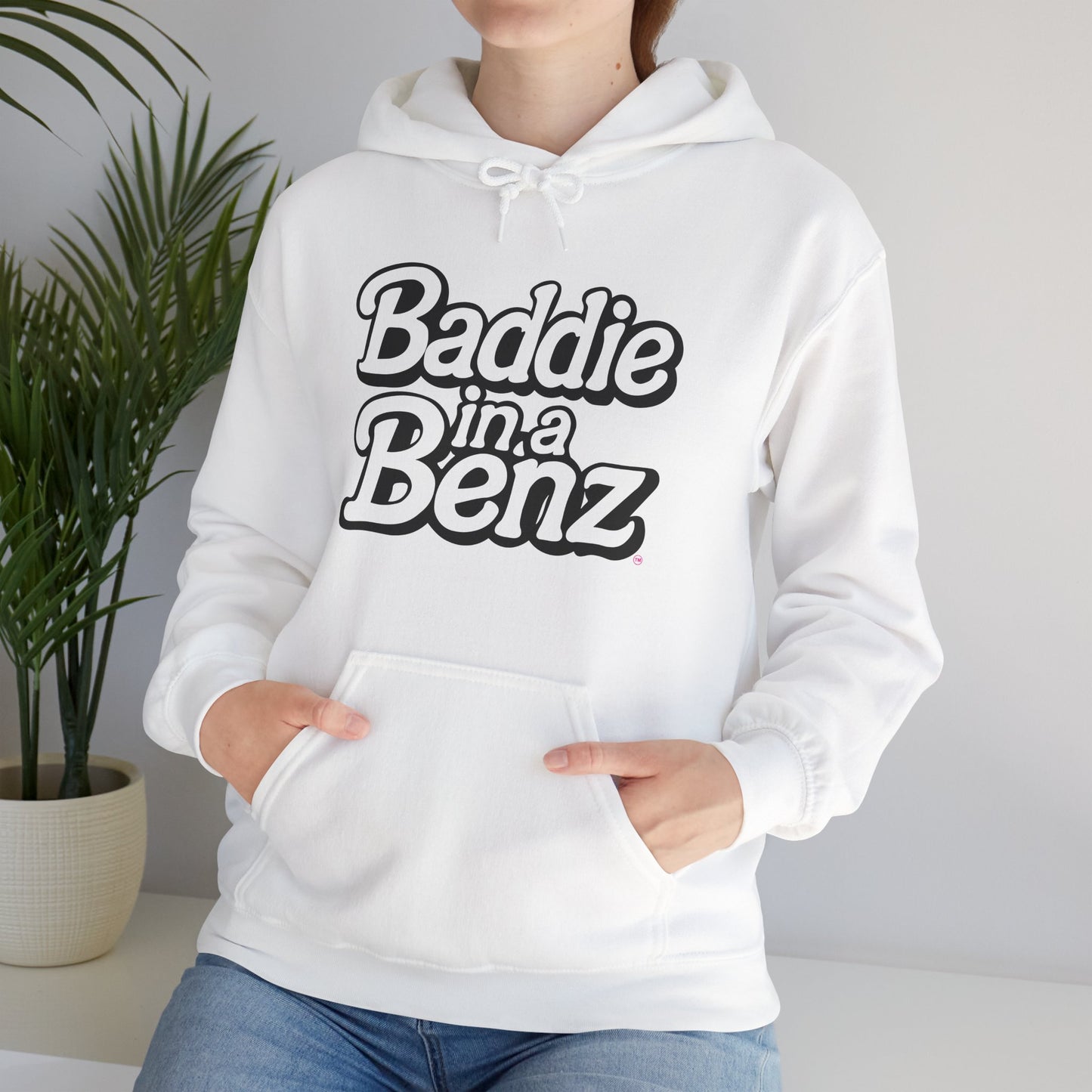 Baddie in a Benz™ Hoodie | Cool Sweatshirt , Perfect for Casual Outings, Everyday Comfort | Black & White