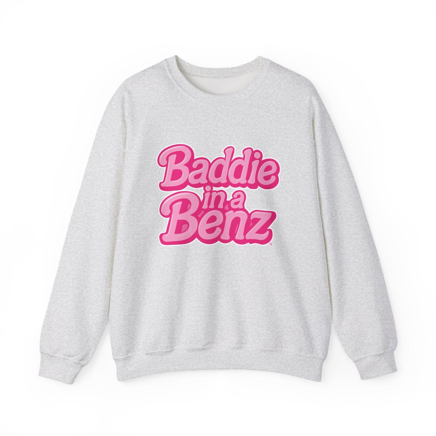 Baddie in a Benz™ Cozy Unisex Crewneck Sweatshirt | Pink Logo
