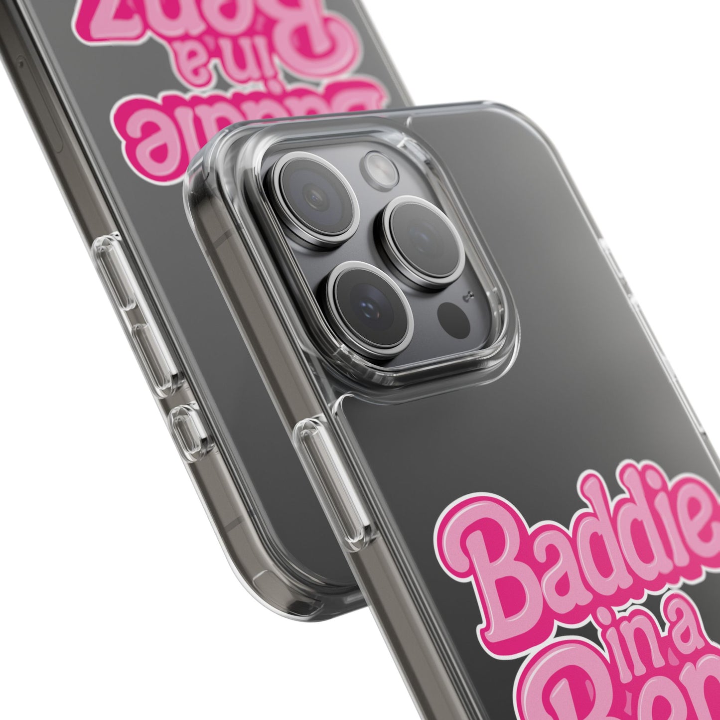 Baddie in a Benz™ Clear Phone Case, Trendy Phone Cover, Fashion Statement | Pink Aesthetic Accessory