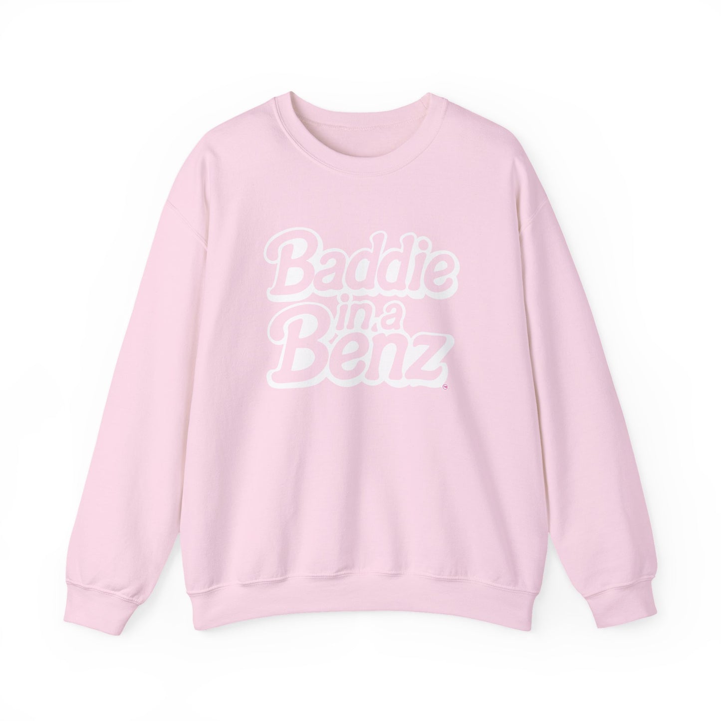 Baddie in a Benz™ | Cozy Unisex Crewneck Sweatshirt | White Logo