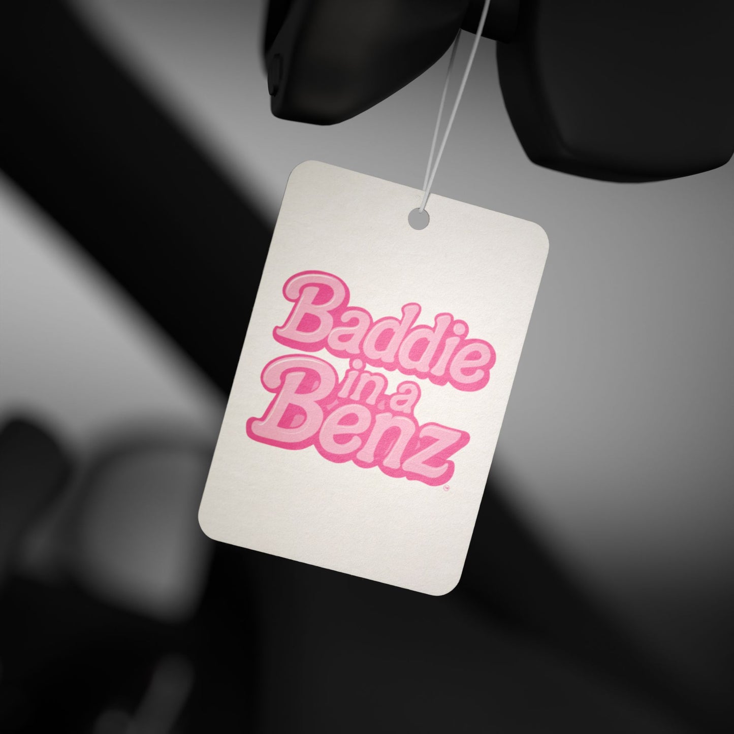 Baddie in a Benz™ | Car Air Freshener, Scented Car Tag, Car Accessory, Pink Air Freshener