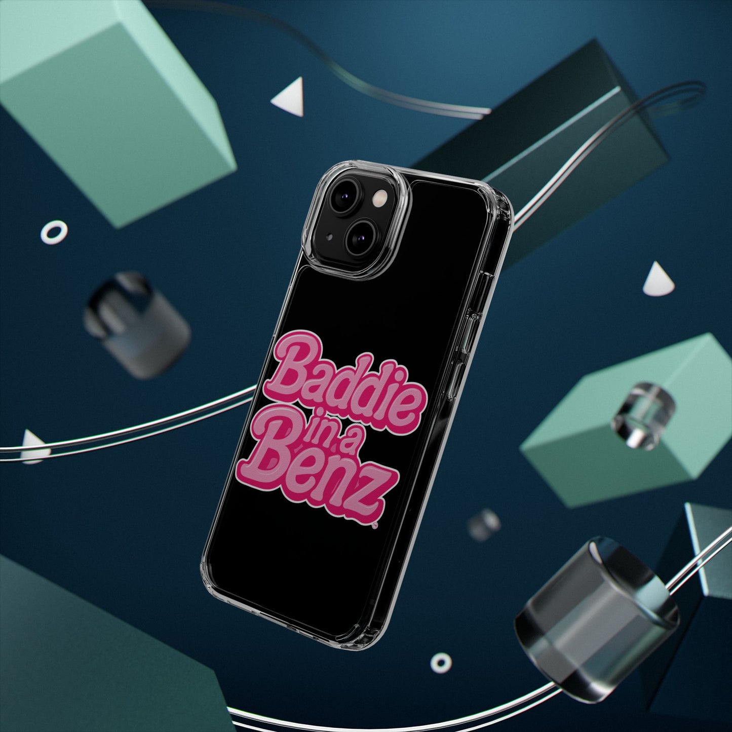 Baddie in a Benz™ Clear Phone Case, Trendy Phone Cover, Fashion Statement | Pink Aesthetic Accessory