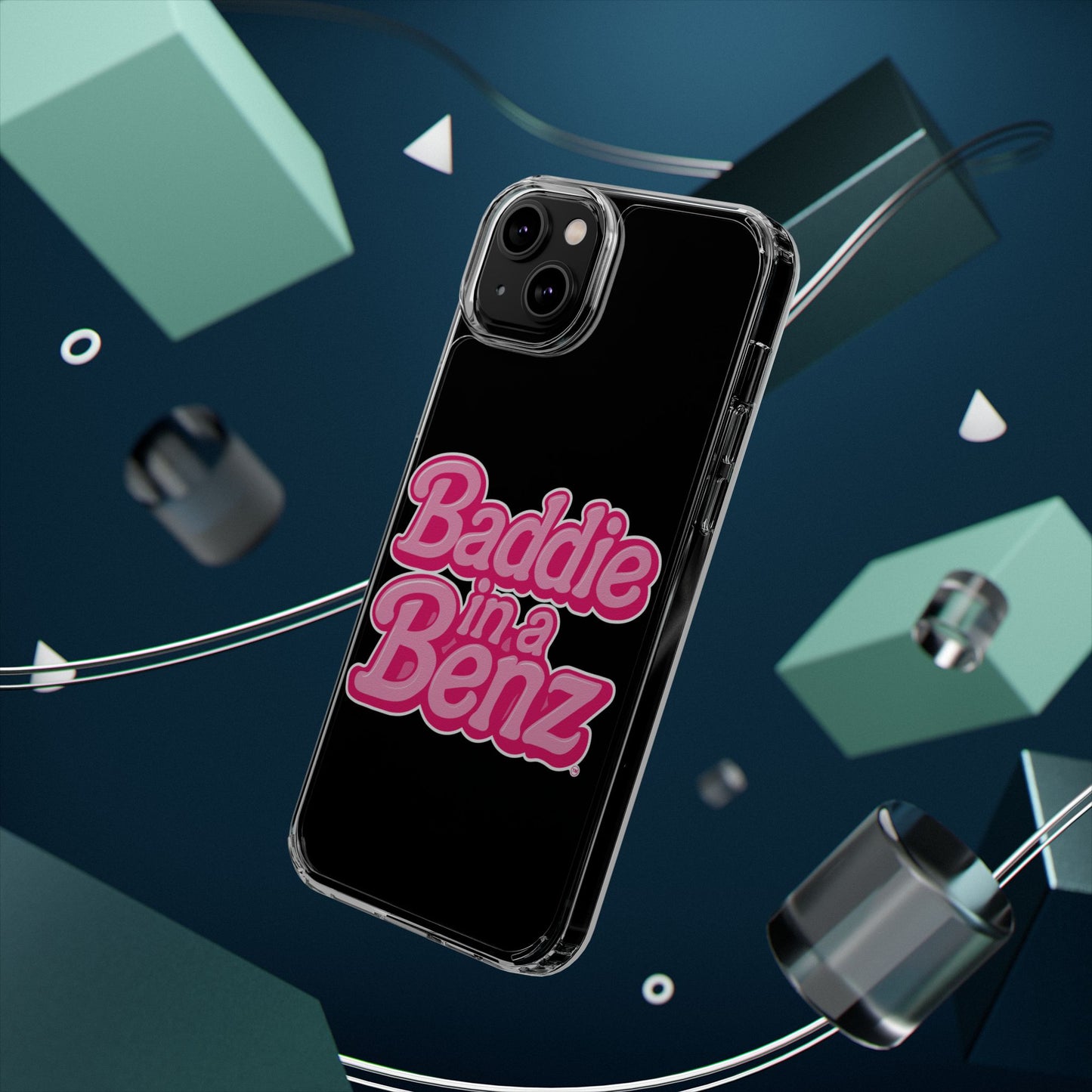 Baddie in a Benz™ Clear Phone Case, Trendy Phone Cover, Fashion Statement | Pink Aesthetic Accessory