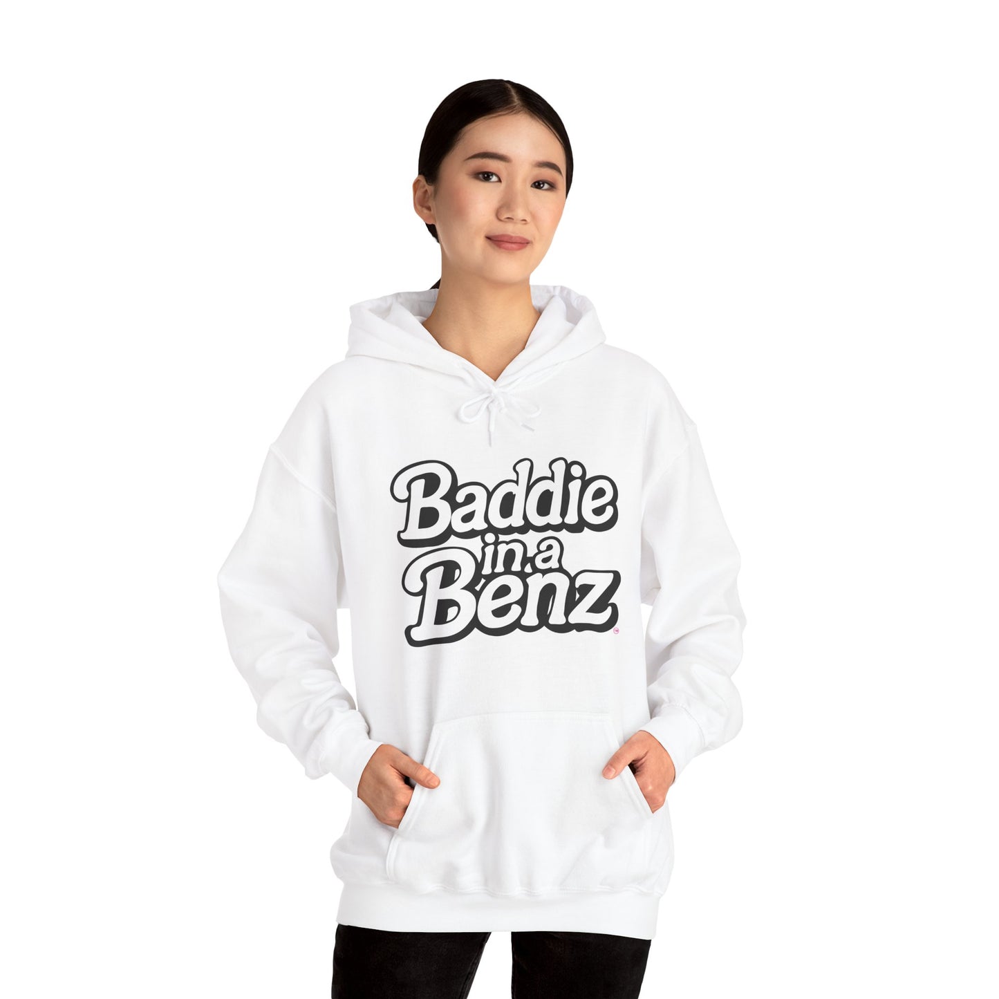 Baddie in a Benz™ Hoodie | Cool Sweatshirt , Perfect for Casual Outings, Everyday Comfort | Black & White
