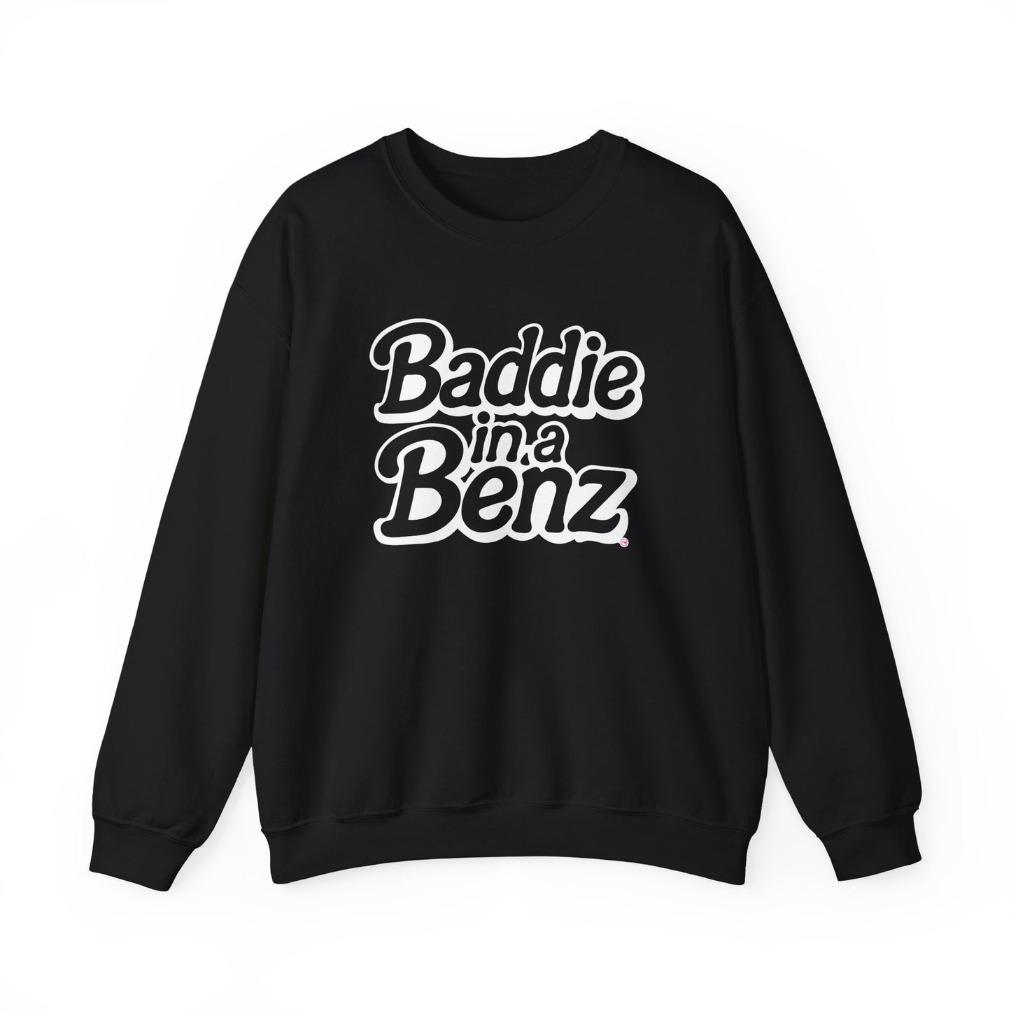 Baddie in a Benz™ | Cozy Unisex Crewneck Sweatshirt | White Logo