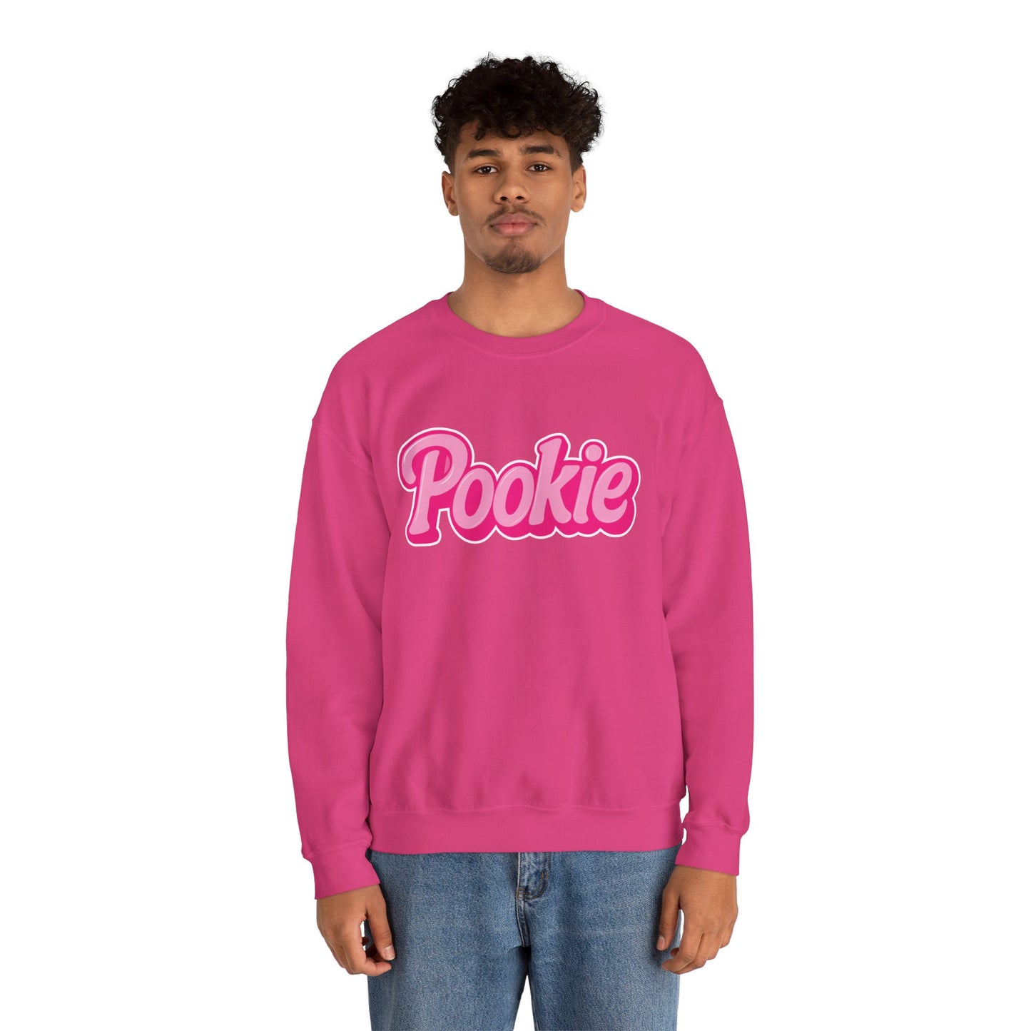 Pookie | Baddie in a Benz™ Cozy Unisex Crewneck Sweatshirt | PINK LOGO