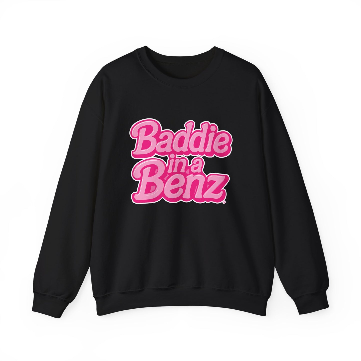 Baddie in a Benz™ Cozy Unisex Crewneck Sweatshirt | Pink Logo