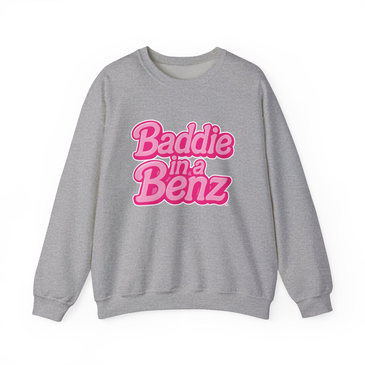 Baddie in a Benz™ Cozy Unisex Crewneck Sweatshirt | Pink Logo