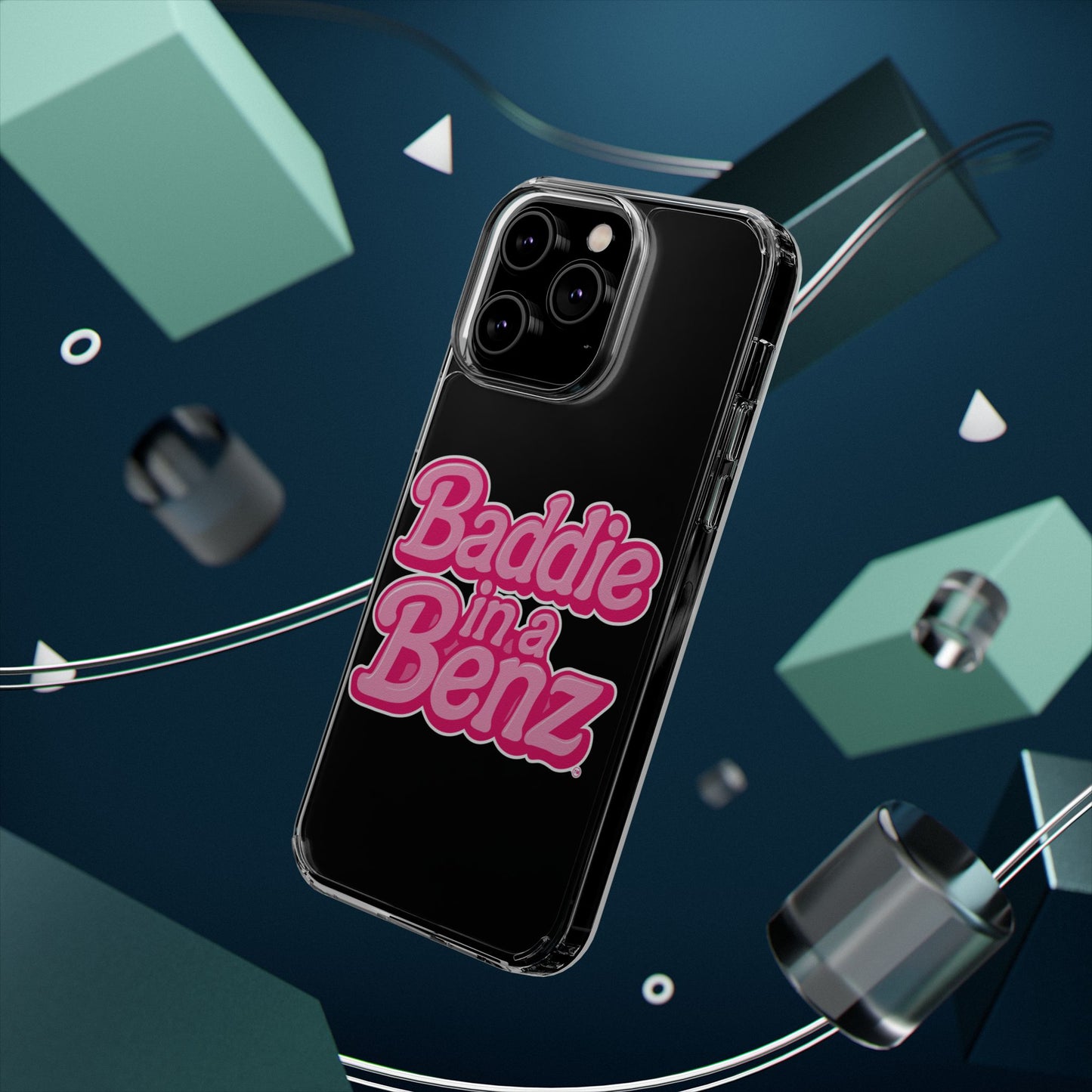 Baddie in a Benz™ Clear Phone Case, Trendy Phone Cover, Fashion Statement | Pink Aesthetic Accessory