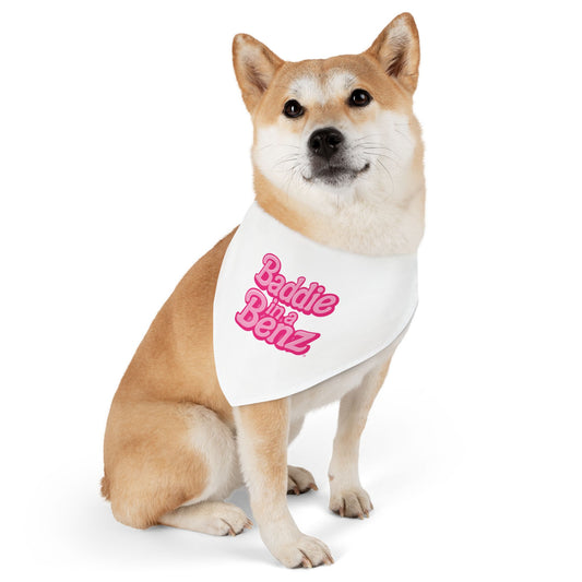 Baddie in a Benz™ Pet Bandana Collar | Pink Baddie Logo