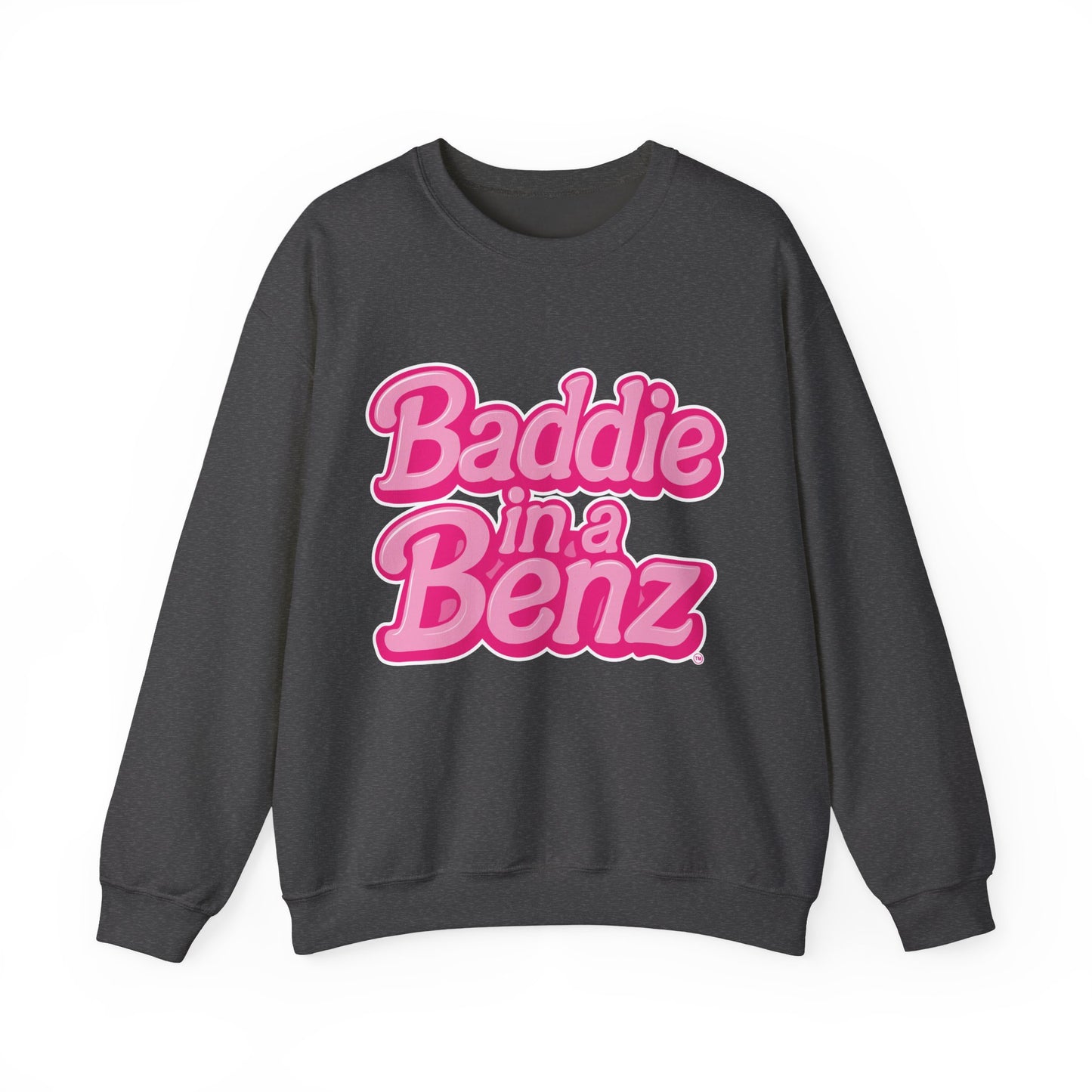 Baddie in a Benz™ Cozy Unisex Crewneck Sweatshirt | Pink Logo