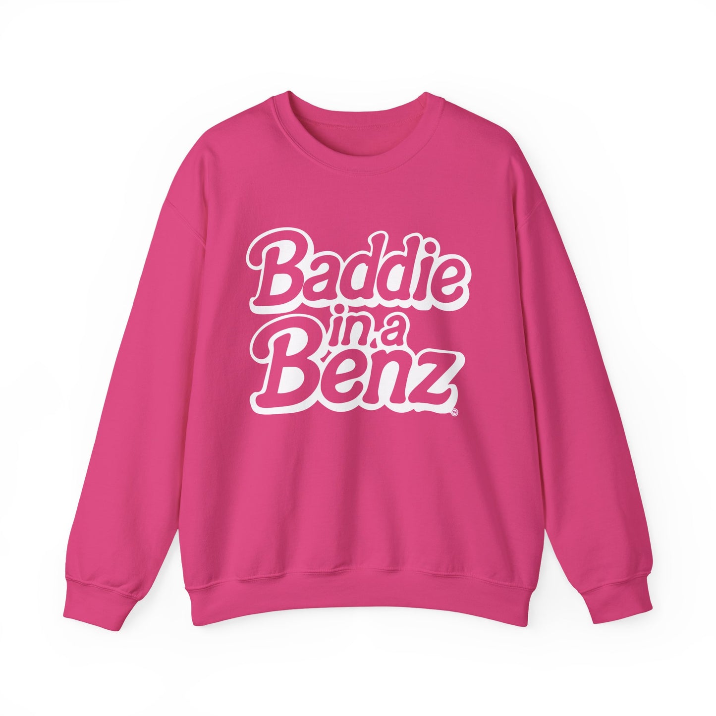 Baddie in a Benz™ | Cozy Unisex Crewneck Sweatshirt  | White Logo