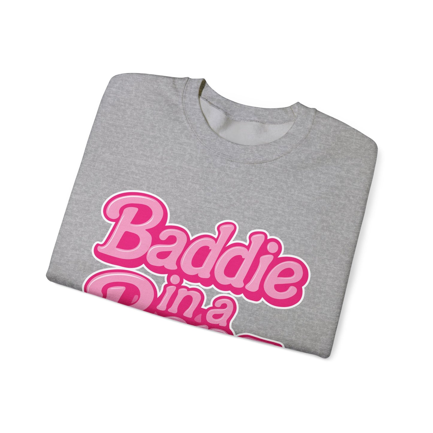 Baddie in a Benz™ Cozy Unisex Crewneck Sweatshirt | Pink Logo