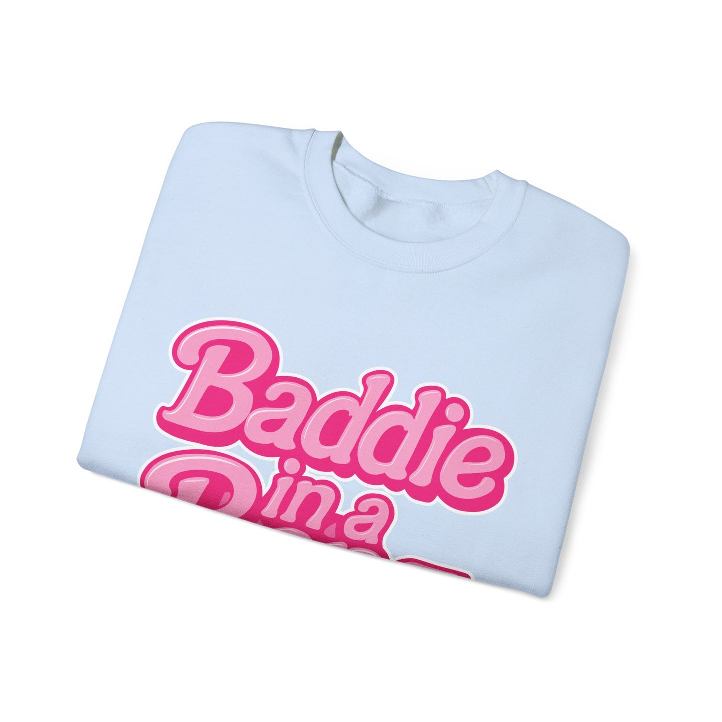Baddie in a Benz™ Cozy Unisex Crewneck Sweatshirt | Pink Logo