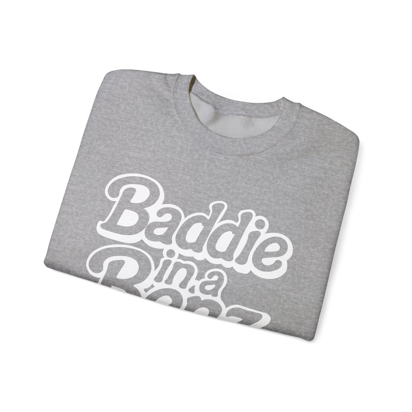 Baddie in a Benz™ | Cozy Unisex Crewneck Sweatshirt  | White Logo