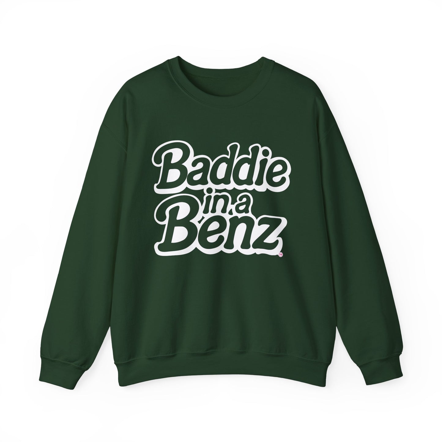 Baddie in a Benz™ | Cozy Unisex Crewneck Sweatshirt  | White Logo