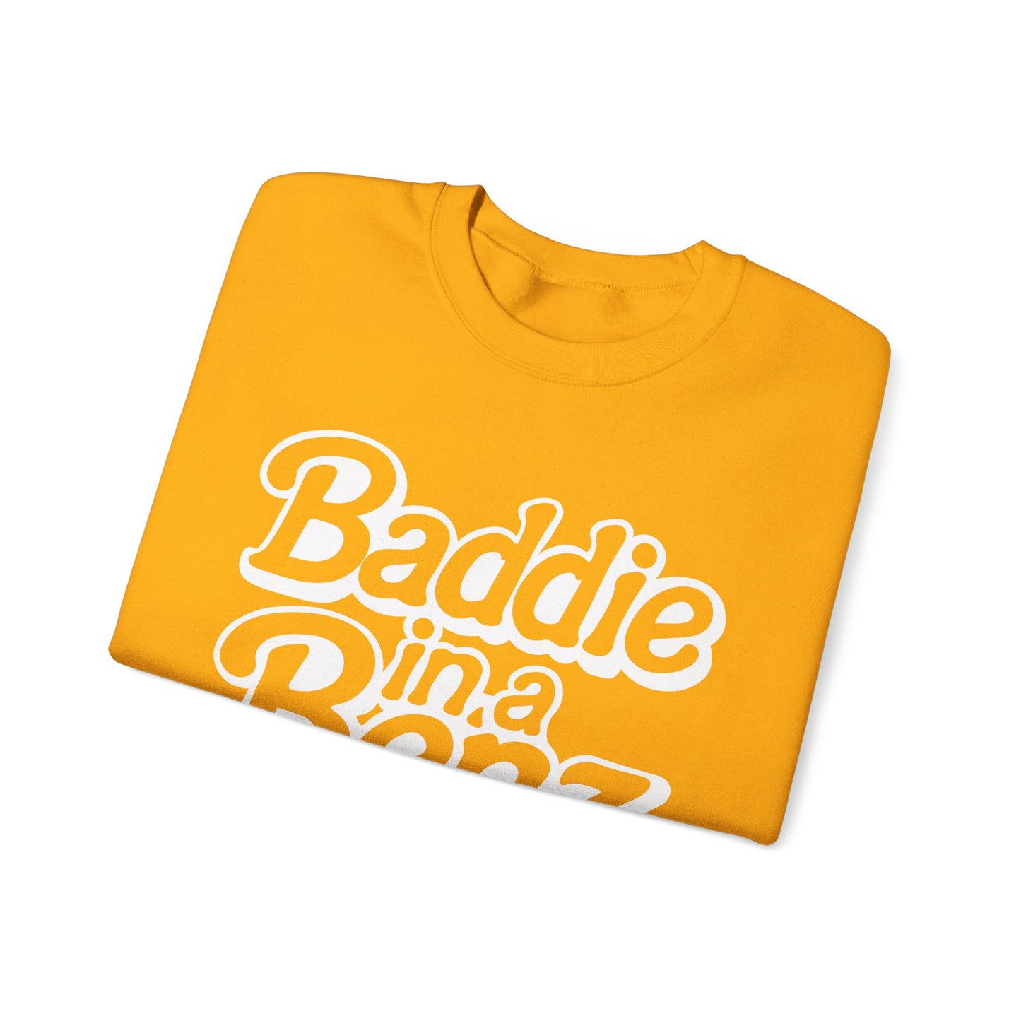 Baddie in a Benz™ | Cozy Unisex Crewneck Sweatshirt  | White Logo
