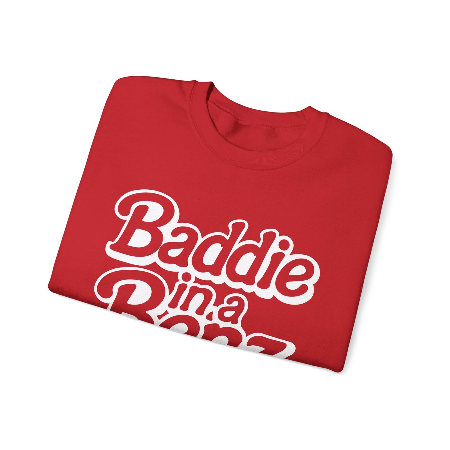 Baddie in a Benz™ | Cozy Unisex Crewneck Sweatshirt  | White Logo
