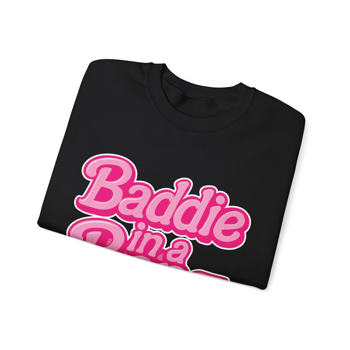 Baddie in a Benz™ Cozy Unisex Crewneck Sweatshirt | Pink Logo