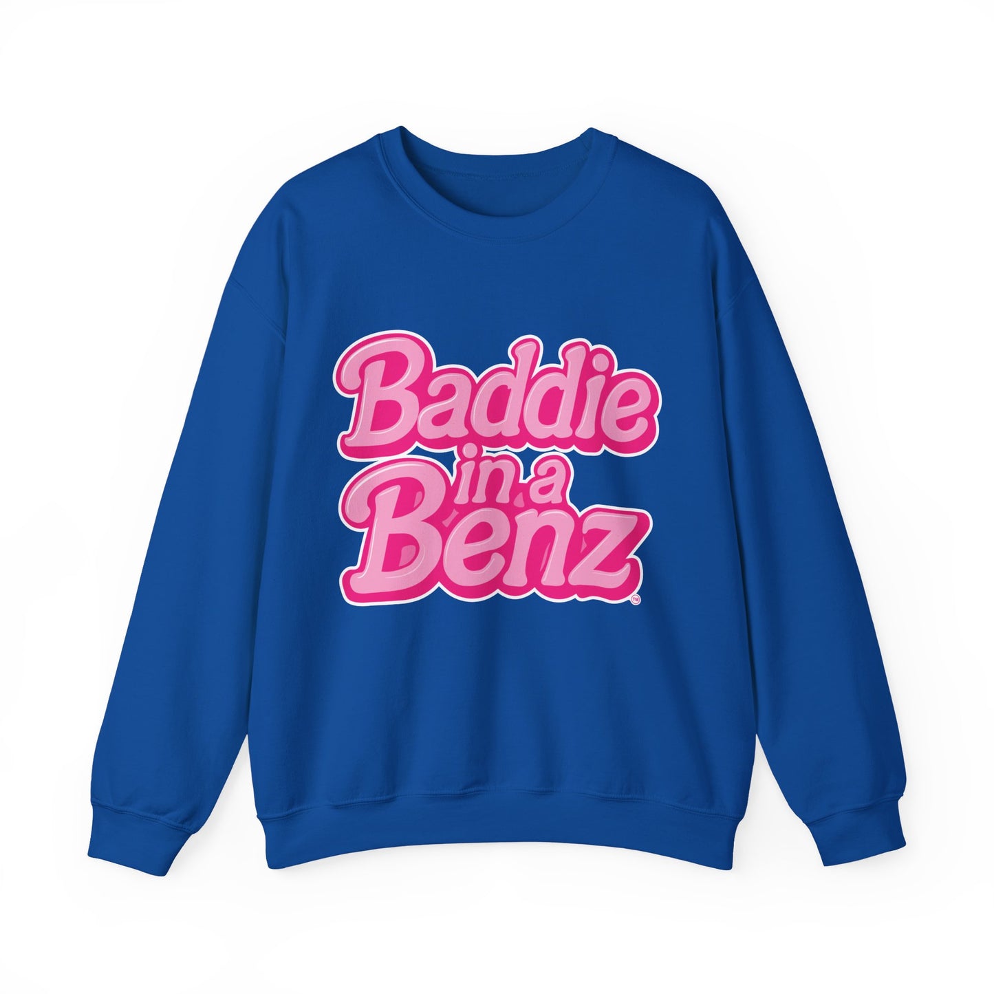 Baddie in a Benz™ Cozy Unisex Crewneck Sweatshirt | Pink Logo