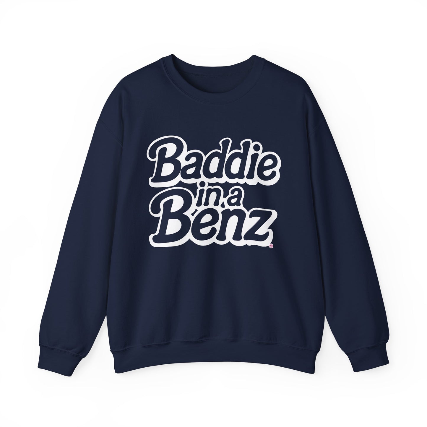 Baddie in a Benz™ | Cozy Unisex Crewneck Sweatshirt  | White Logo