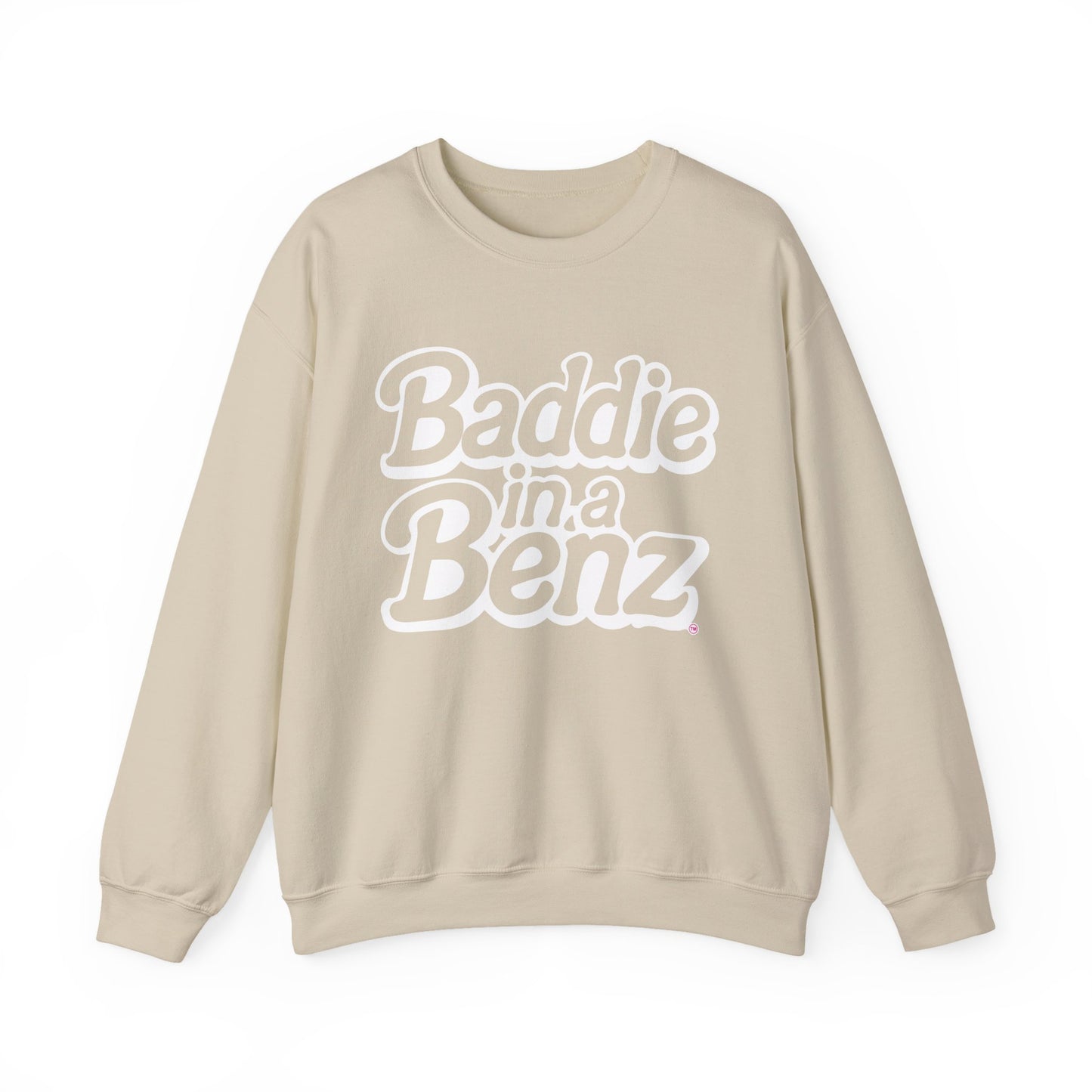Baddie in a Benz™ | Cozy Unisex Crewneck Sweatshirt  | White Logo