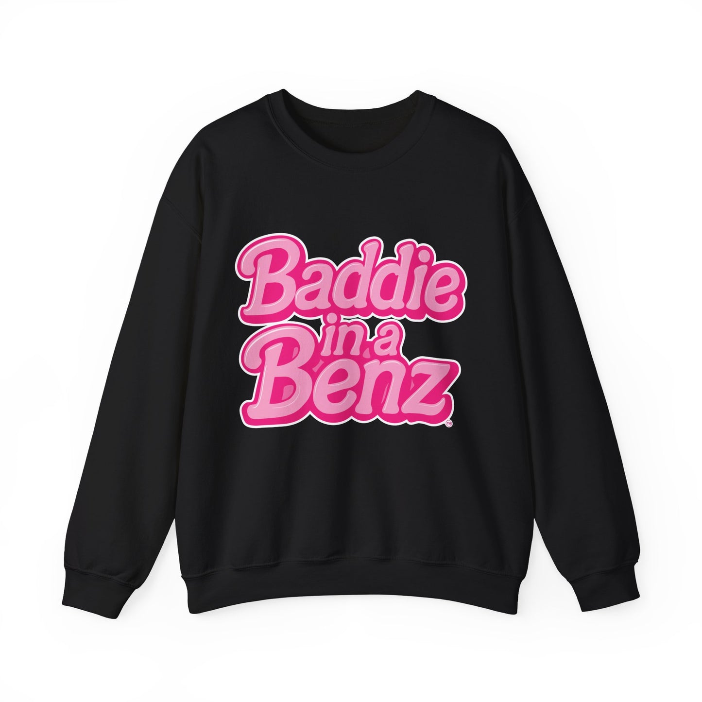 Baddie in a Benz™ Cozy Unisex Crewneck Sweatshirt | Pink Logo