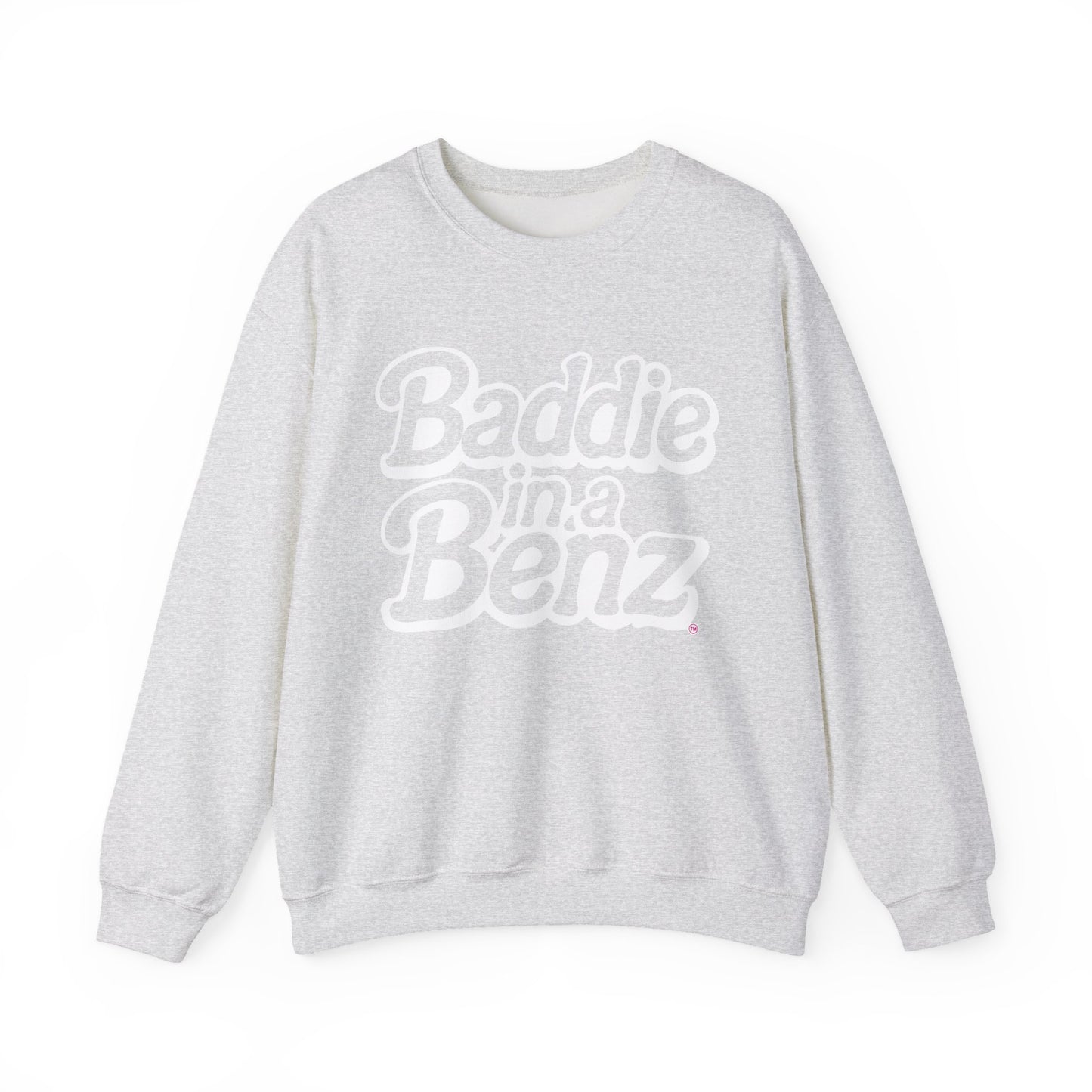 Baddie in a Benz™ | Cozy Unisex Crewneck Sweatshirt  | White Logo