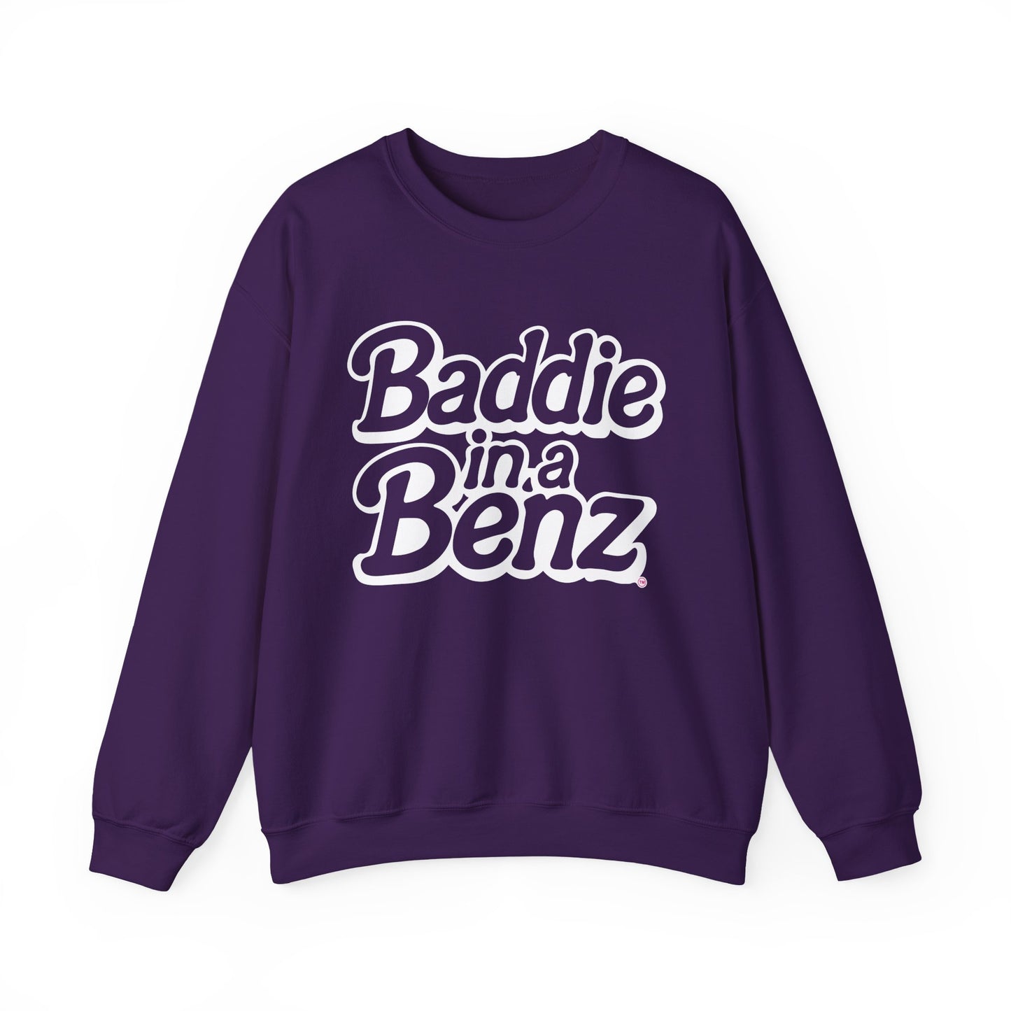 Baddie in a Benz™ | Cozy Unisex Crewneck Sweatshirt  | White Logo