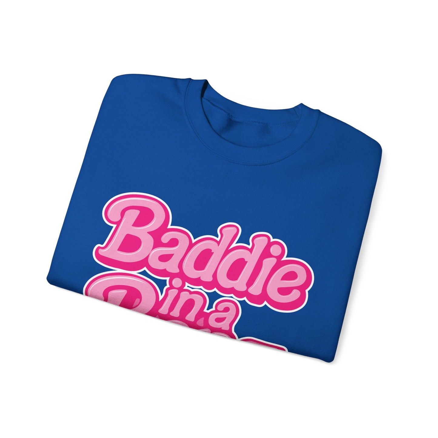 Baddie in a Benz™ Cozy Unisex Crewneck Sweatshirt | Pink Logo