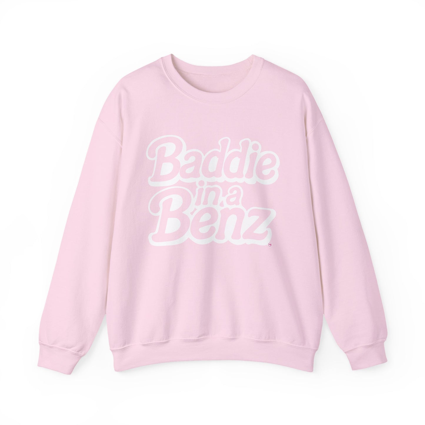 Baddie in a Benz™ | Cozy Unisex Crewneck Sweatshirt  | White Logo