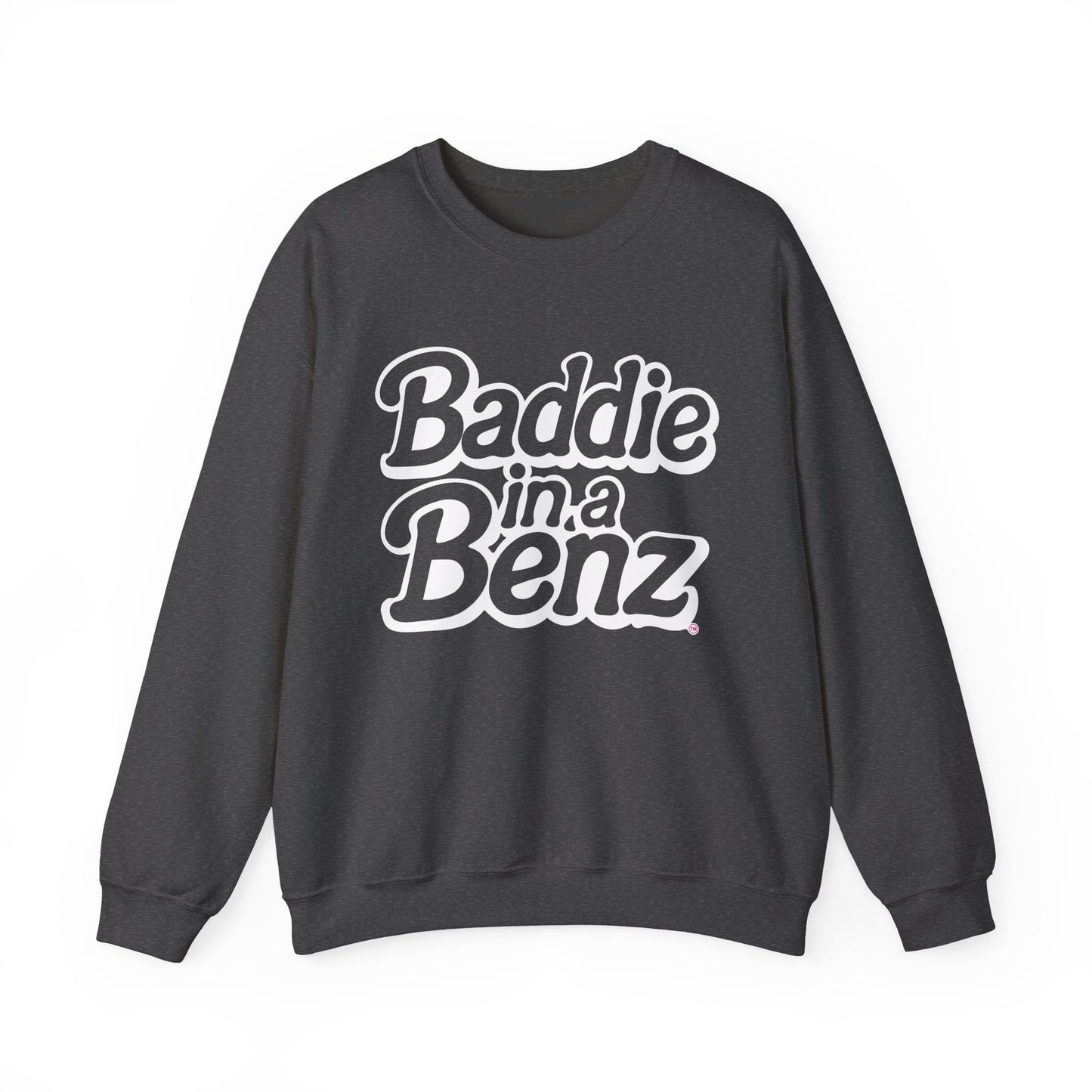 Baddie in a Benz™ | Cozy Unisex Crewneck Sweatshirt  | White Logo