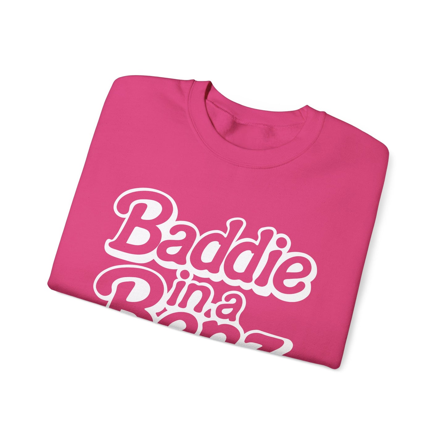 Baddie in a Benz™ | Cozy Unisex Crewneck Sweatshirt  | White Logo
