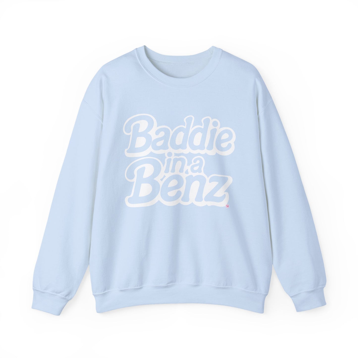 Baddie in a Benz™ | Cozy Unisex Crewneck Sweatshirt  | White Logo