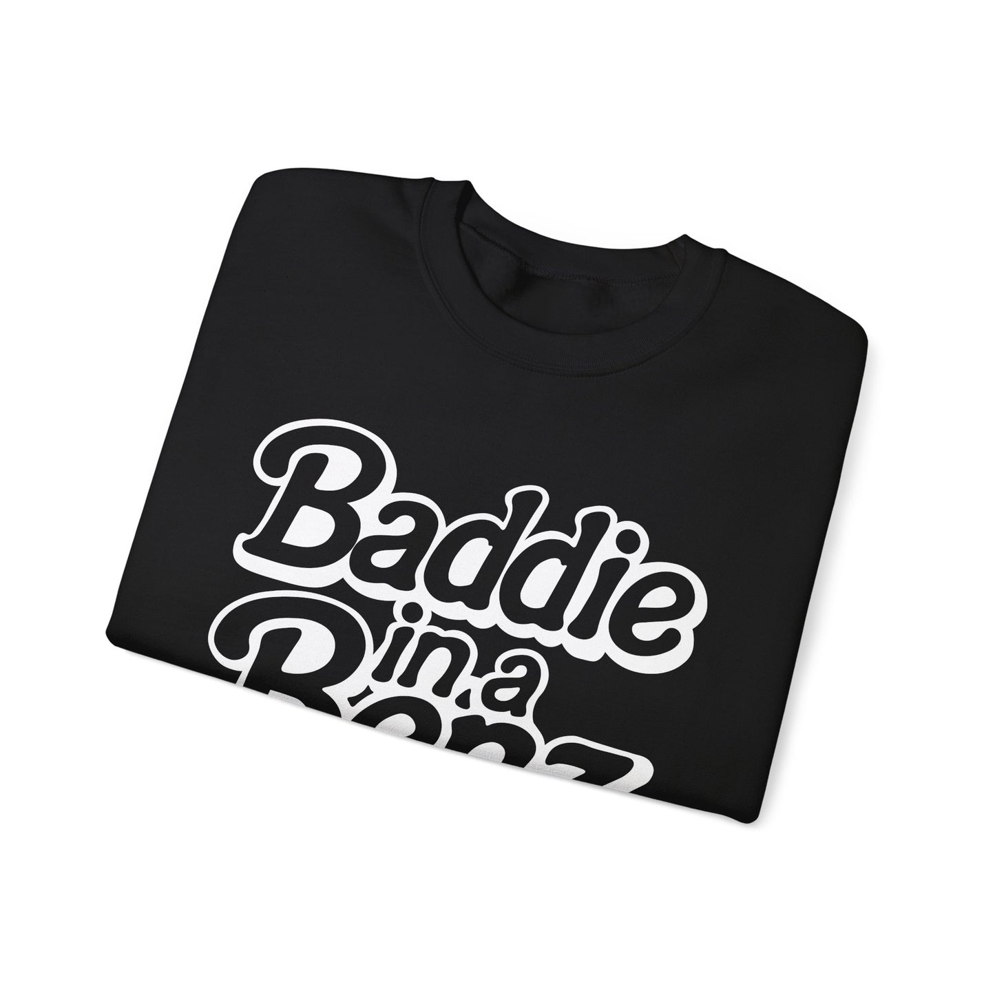 Baddie in a Benz™ | Cozy Unisex Crewneck Sweatshirt  | White Logo