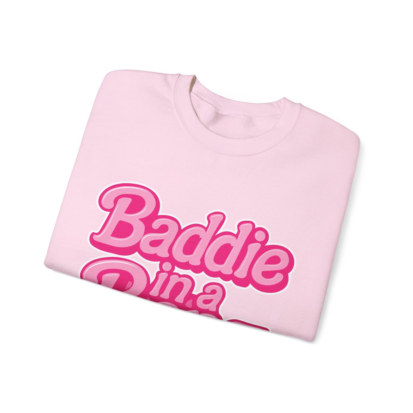 Baddie in a Benz™ Cozy Unisex Crewneck Sweatshirt | Pink Logo