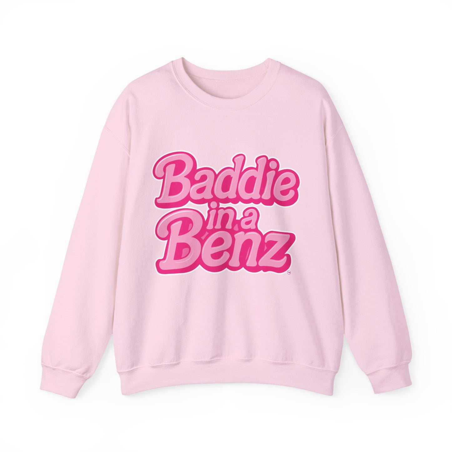 Baddie in a Benz™ Cozy Unisex Crewneck Sweatshirt | Pink Logo