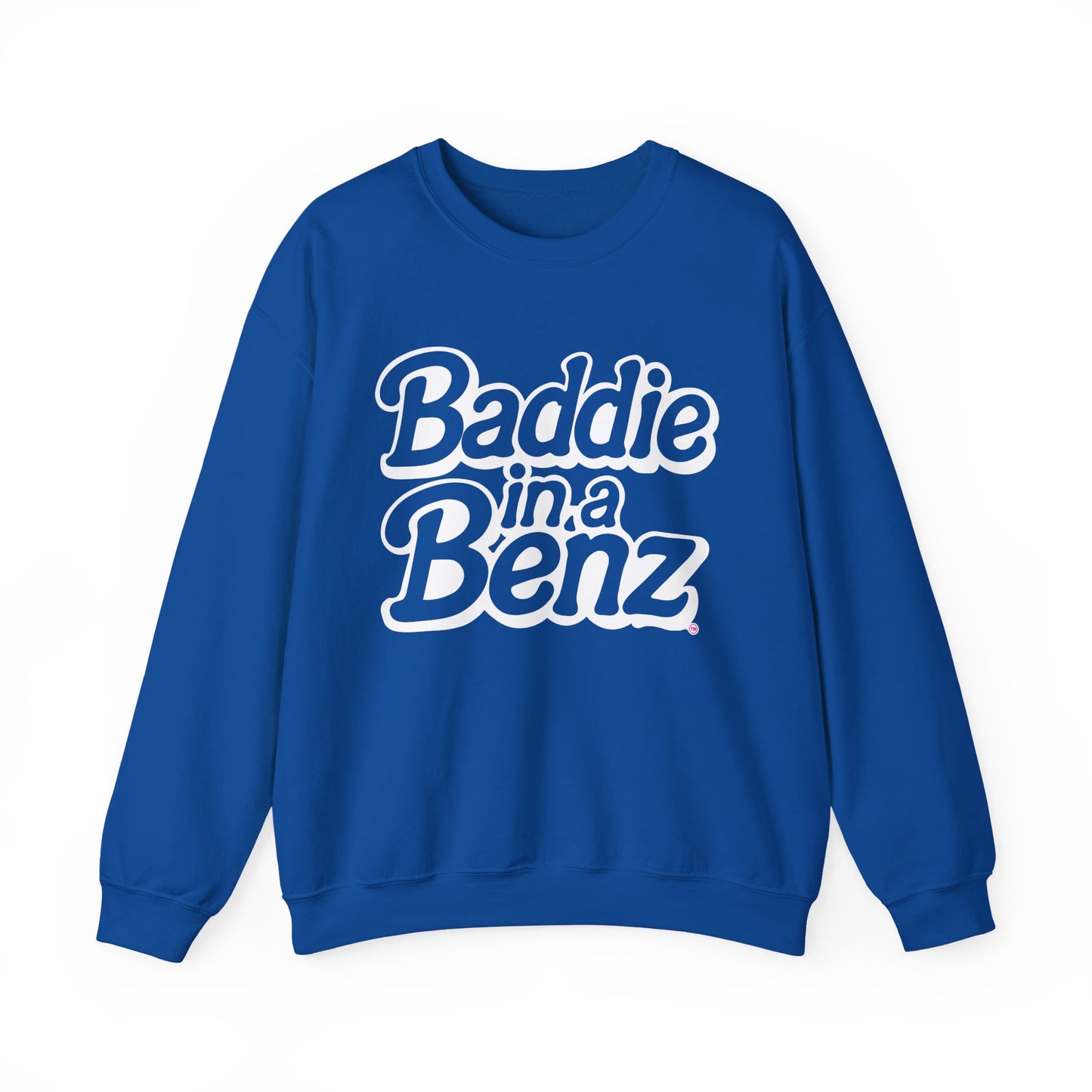 Baddie in a Benz™ | Cozy Unisex Crewneck Sweatshirt  | White Logo