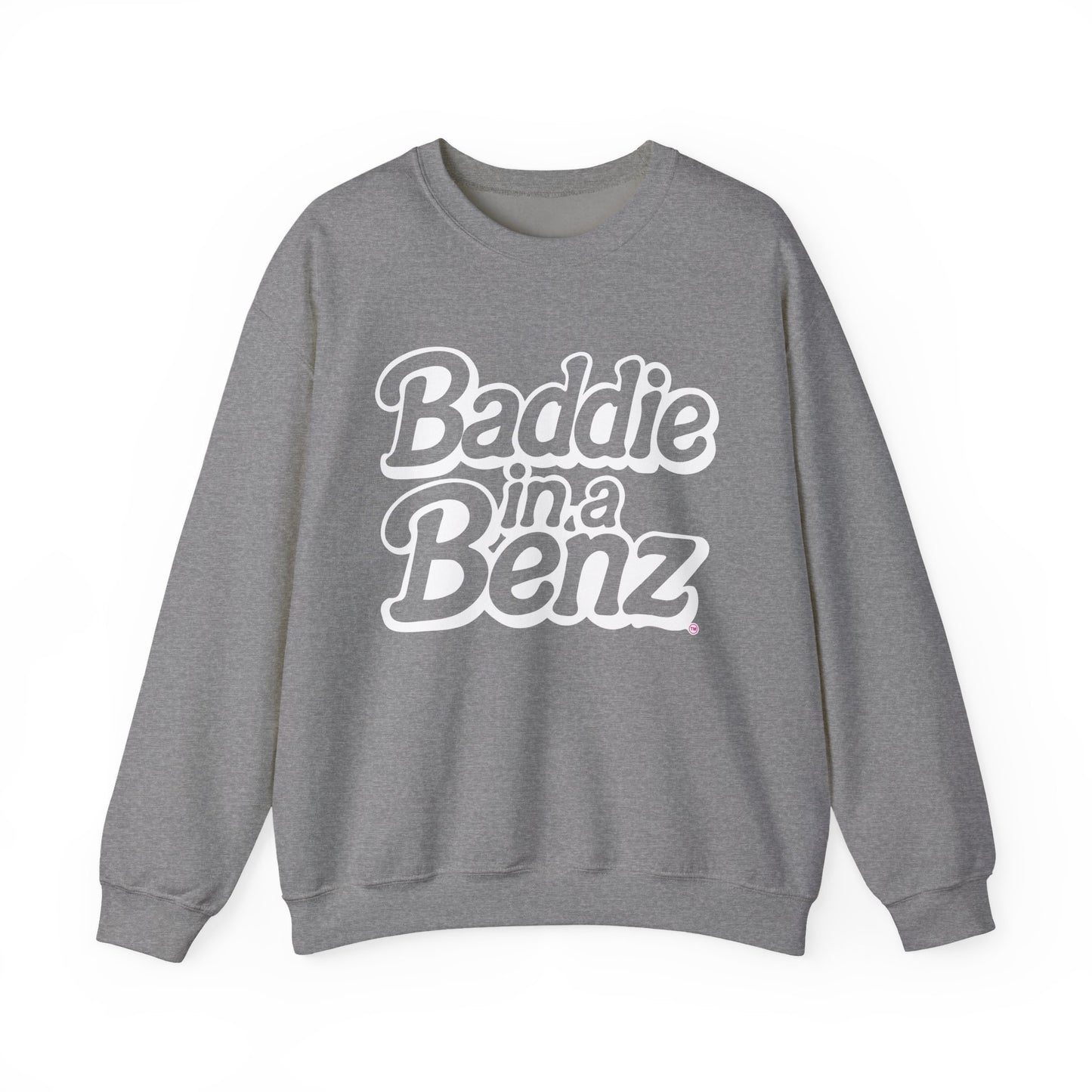 Baddie in a Benz™ | Cozy Unisex Crewneck Sweatshirt  | White Logo