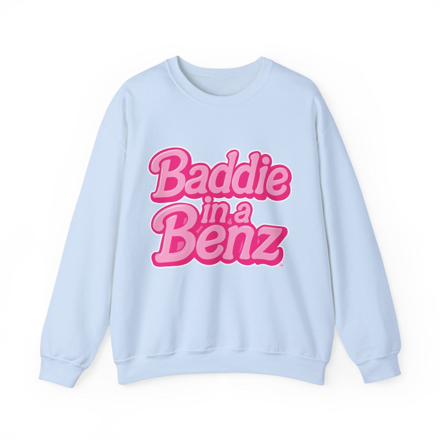 Baddie in a Benz™ Cozy Unisex Crewneck Sweatshirt | Pink Logo